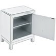 Elegant Decor Reflexion 1 Door Mirrored Nightstand in Antique Silver