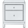 Elegant Decor Reflexion 1 Door Mirrored Nightstand in Antique Silver