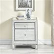 Elegant Decor Reflexion 1 Door Mirrored Nightstand in Antique Silver