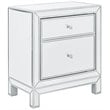 Elegant Decor Reflexion 1 Door Mirrored Nightstand in Antique Silver