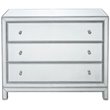 Elegant Decor Reflexion 3 Drawer Mirrored Accent Chest in Antique Silver