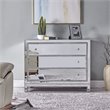 Elegant Decor Reflexion 3 Drawer Mirrored Accent Chest in Antique Silver