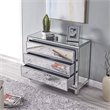 Elegant Decor Reflexion 3 Drawer Mirrored Accent Chest in Antique Silver