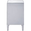 Elegant Decor Reflexion 1 Door Mirrored End Table in Antique Silver