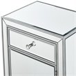Elegant Decor Reflexion 1 Door Mirrored End Table in Antique Silver