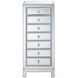 Elegant Decor Reflexion 7 Drawer Petite Mirrored Lingerie Chest in Silver