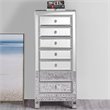 Elegant Decor Reflexion 7 Drawer Petite Mirrored Lingerie Chest in Silver