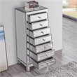 Elegant Decor Reflexion 7 Drawer Petite Mirrored Lingerie Chest in Silver