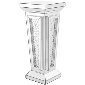Elegant Decor Modern 36&quot Clear Crystal Mirrored Accent Pedestal End Table