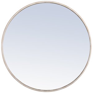 Elegant Decor Eternity 24&quot Round Metal Frame Mirror in Silver