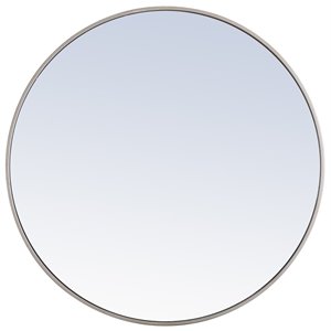 Elegant Decor Eternity 36&quot Round Metal Frame Mirror in Silver