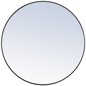 Elegant Decor Eternity 42&quot Round Metal Frame Mirror in Black