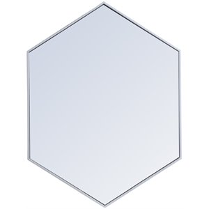 Elegant Decor Eternity 40&quot x 30&quot Hexagonal Metal Frame Mirror in Silver
