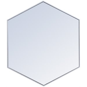 Elegant Decor Eternity 35&quot x 41&quot Hexagonal Metal Frame Mirror in Silver