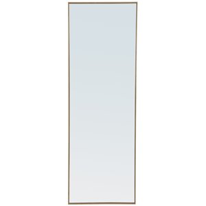 Elegant Decor Monet 60&quot x 18&quot Rectangle Metal Frame Mirror in Brass