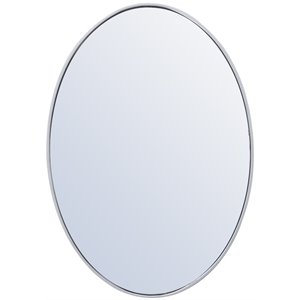 Elegant Decor Eternity 24&quot x 34&quot Oval Contemporary Metal Frame Mirror in Silver