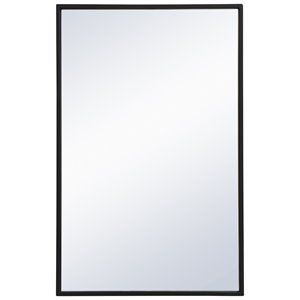 Elegant Decor Eternity 18&quot x 28&quot Modern Metal Frame Mirror in Black