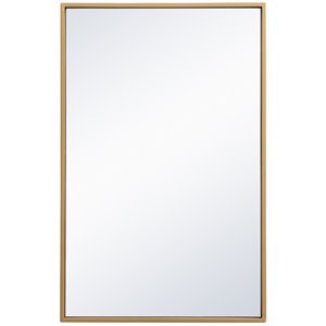 Elegant Decor Eternity 18&quot x 28&quot Modern Metal Frame Mirror in Brass