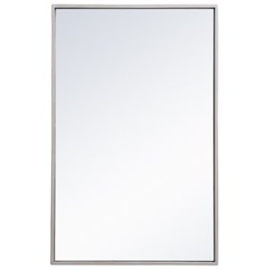 Elegant Decor Eternity 18&quot x 28&quot Modern Metal Frame Mirror in Sliver