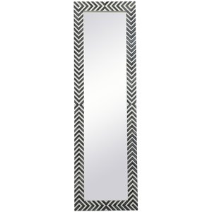 elegant decor colette modern mirror in black and white chevron