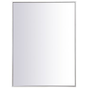 elegant decor eternity 36&quot x 27&quot contemporary metal frame mirror in silver