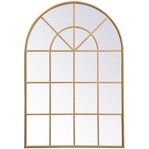 elegant decor motif mid century metal windowpane frame mirror in brass