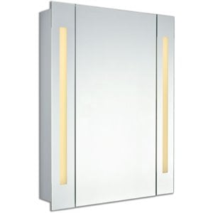 Elegant Decor Elixir 30&quot x 24&quot LED Medicine Cabinet in Silver Powder Coating