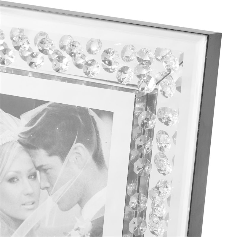 Elegant Decor Sparkle 10" x 8" Contemporary Clear Crystal Photo Frame