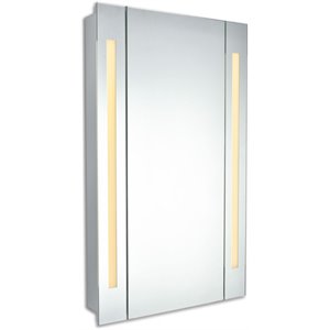 Elegant Decor Elixir 28&quot x 20&quot Glass LED Medicine Cabinet in Silver