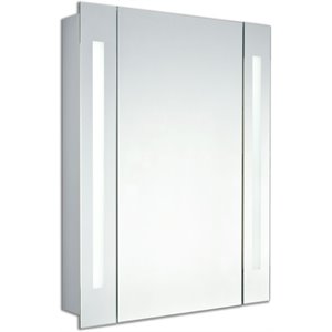 Elegant Decor Elixir 30&quot x 24&quot LED Medicine Cabinet in Silver Powder Coating