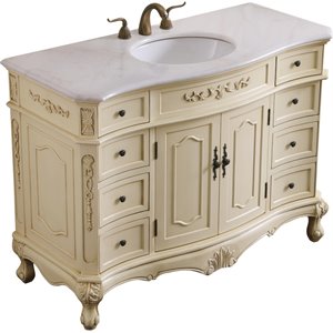 Elegant Decor Danville 48&quot Single Marble Top Bathroom Vanity in Light Beige