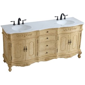 elegant decor danville marble top bathroom vanity in antique beige
