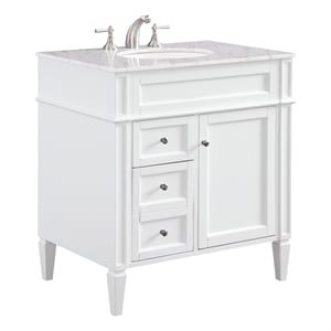 Elegant Decor Park Ave 32&quot Wood Single Bathroom Vanity in White