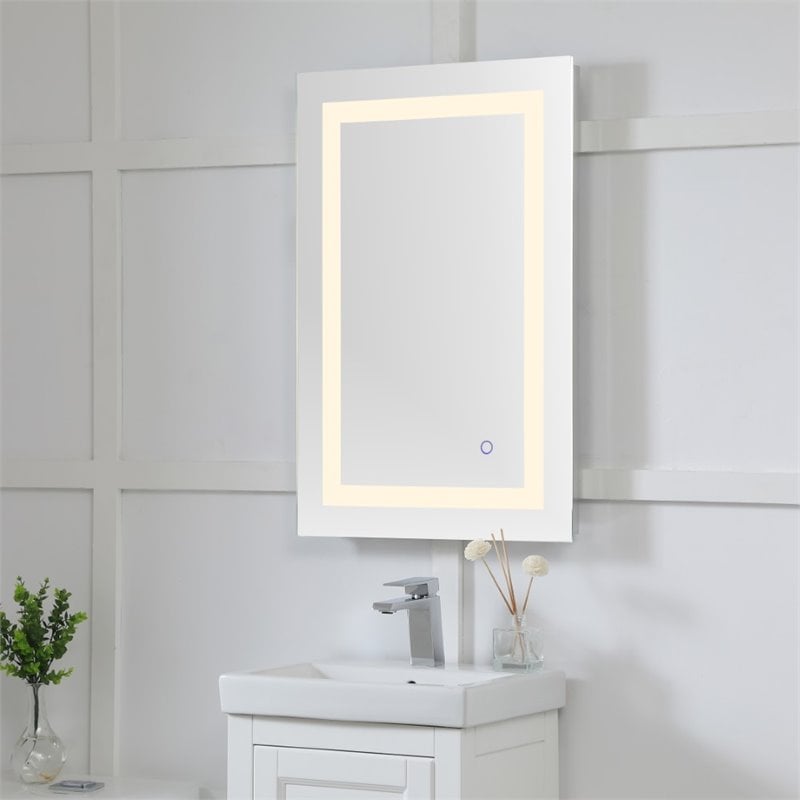 elegant decor helios 30&quot x 20&quot hardwired led bathroom mirror with touch sensor