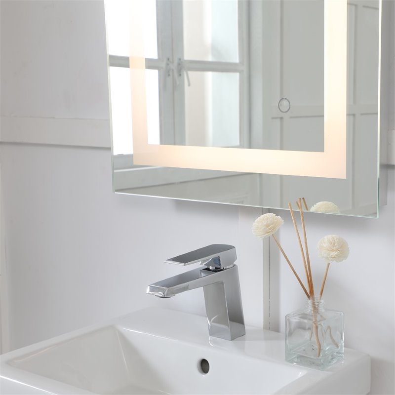 elegant decor helios 30&quot x 20&quot hardwired led bathroom mirror with touch sensor