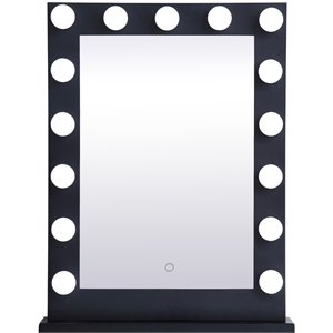 elegant decor brenda plug in led vanity mirror in black