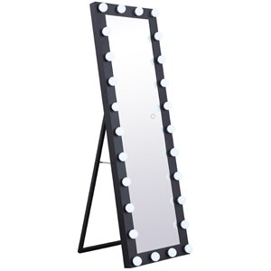 elegant decor brenda plug in led vanity standing mirror in black