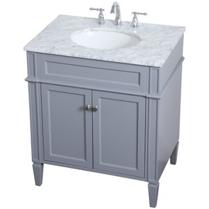 elegant decor williams marble top bathroom vanity in gray