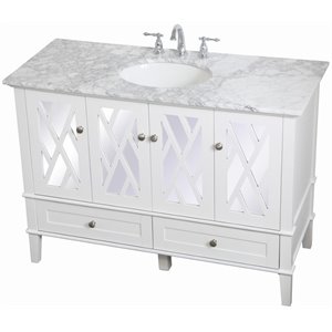 elegant decor luxe marble top bathroom vanity in white