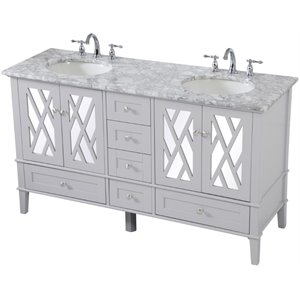 elegant decor luxe marble top bathroom vanity in gray