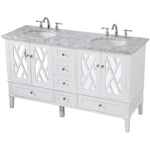 elegant decor luxe marble top bathroom vanity in white