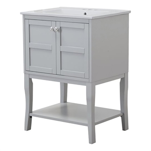 Elegant Decor Mason 24&quot Solid Wood Single Bathroom Vanity in Gray