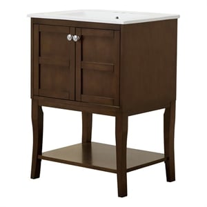 Elegant Decor Mason 24&quot 2-Door Wood Single Bathroom Vanity in Antique Coffee