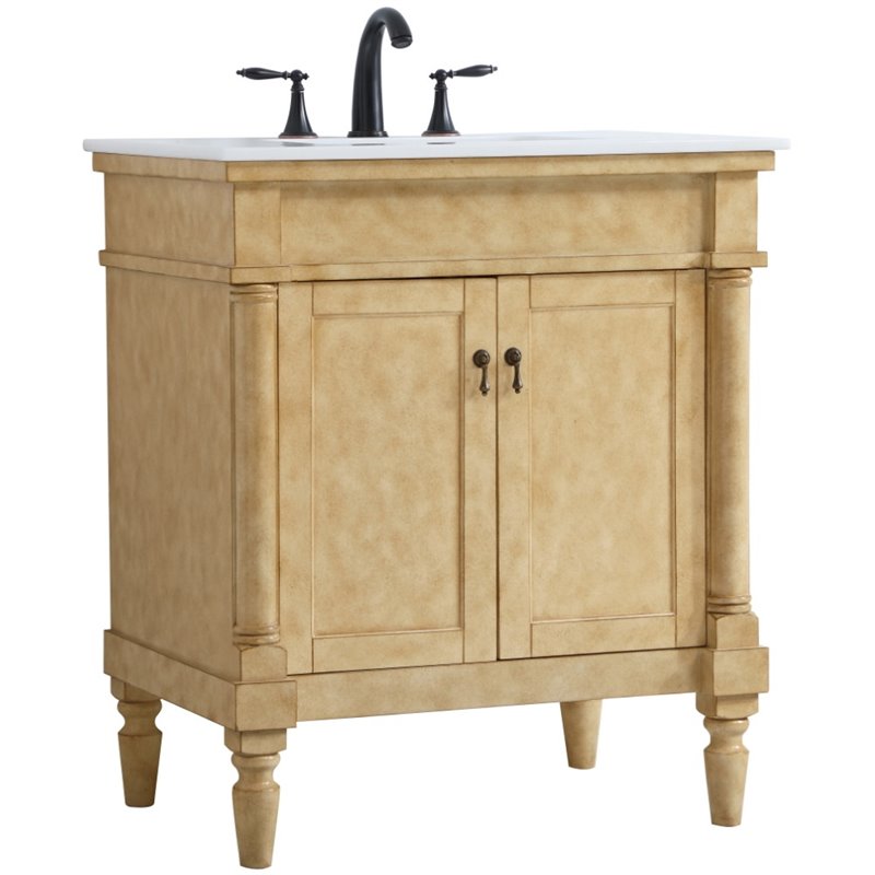 Elegant Decor Lexington 30" Single Marble Top Bathroom Vanity in
