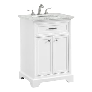 Elegant Decor Americana 24&quot Wood Single Bathroom Vanity in White