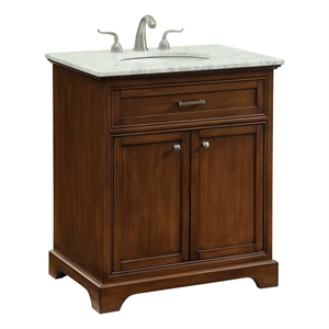 Elegant Decor Americana 30&quot Wood Single Bathroom Vanity in Brown Teak