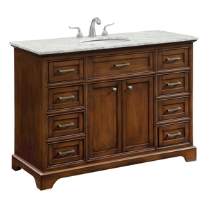 elegant decor americana 48&quot wood single bathroom vanity in brown teak
