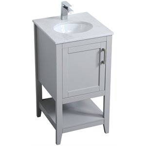 Elegant Decor Aubrey 18&quot Single Quartz Top Bathroom Vanity in Gray