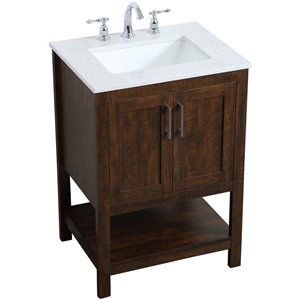 Elegant Decor Aubrey 24&quot Single Quartz Top Bathroom Vanity in Espresso