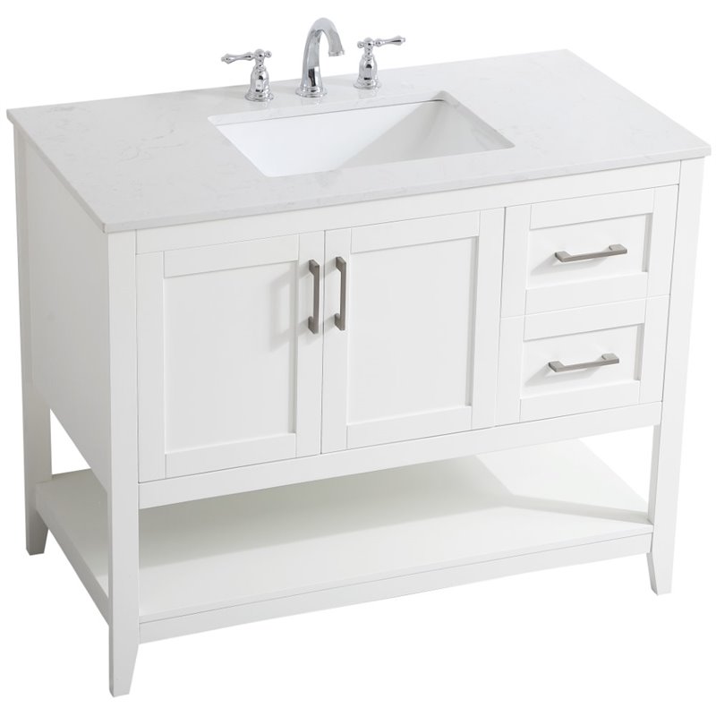 Elegant Decor Aubrey 42 Single Quartz, 42 Single Sink Bathroom Vanity
